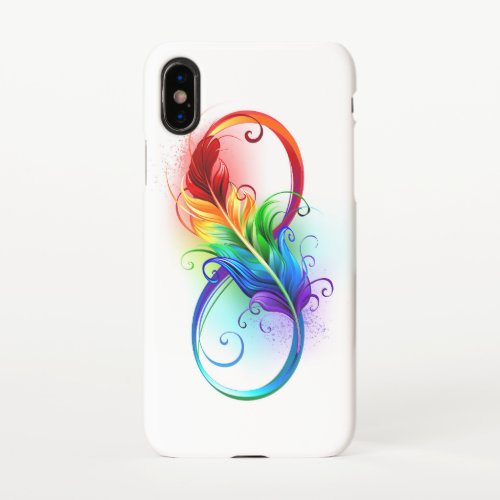 Infinity Symbol with Rainbow Feather iPhone XS Case