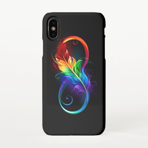 Infinity Symbol with Rainbow Feather iPhone X Case