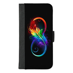 Infinity Symbol with Rainbow Feather iPhone 8/7 Plus Wallet Case