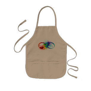 Infinity Symbol with Rainbow Feather Kids' Apron