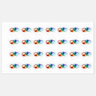 Infinity Symbol with Rainbow Feather Kids' Labels