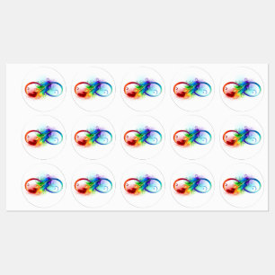 Infinity Symbol with Rainbow Feather Kids' Labels
