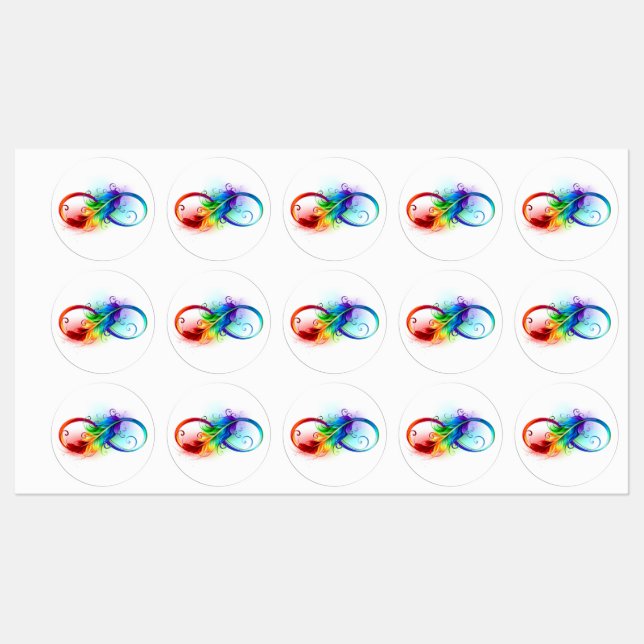 Infinity Symbol with Rainbow Feather Labels (Sheet)