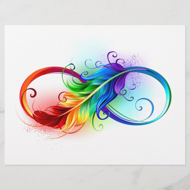 Infinity Symbol with Rainbow Feather Letterhead (Front)
