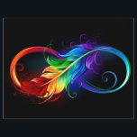 Infinity Symbol with Rainbow Feather Letterhead<br><div class="desc">Artistically drawn infinity symbol with beautiful rainbow feather on white background. Tattoo style.</div>