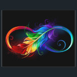 Infinity Symbol with Rainbow Feather Letterhead<br><div class="desc">Artistically drawn infinity symbol with beautiful rainbow feather on white background. Tattoo style.</div>
