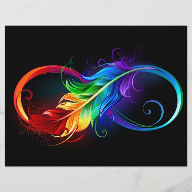 Infinity Symbol with Rainbow Feather Letterhead (Front)