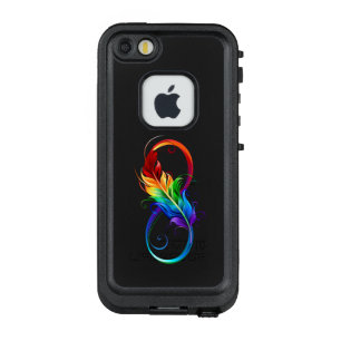 Infinity Symbol with Rainbow Feather LifeProof FRĒ iPhone SE/5/5s Case