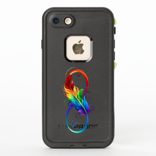 Infinity Symbol with Rainbow Feather