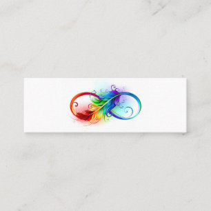Infinity Symbol with Rainbow Feather Loyalty Card