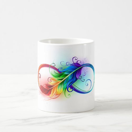 Infinity Symbol with Rainbow Feather Magic Mug