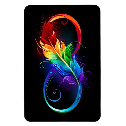 Infinity Symbol with Rainbow Feather Magnet
