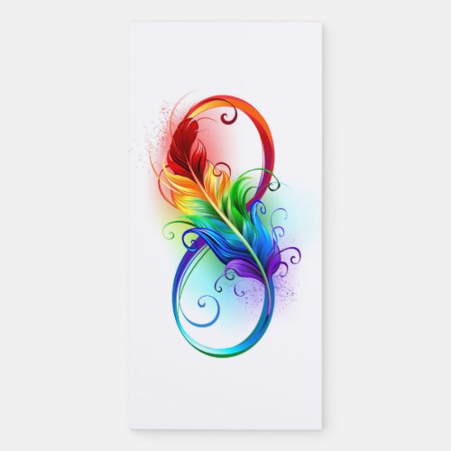 Infinity Symbol with Rainbow Feather Magnetic Notepad