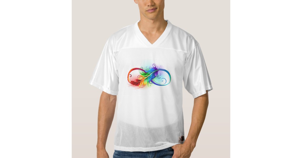 Infinity Symbol with Rainbow Feather Men's Football Jersey