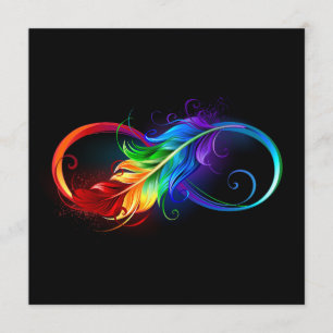 Infinity Symbol with Rainbow Feather Menu