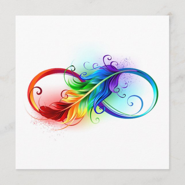 Infinity Symbol with Rainbow Feather Menu (Front)