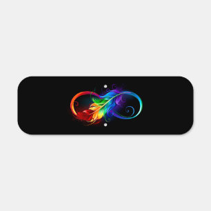Infinity Symbol with Rainbow Feather Metal Sign