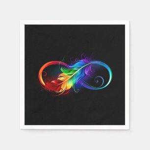 Infinity Symbol with Rainbow Feather Napkins