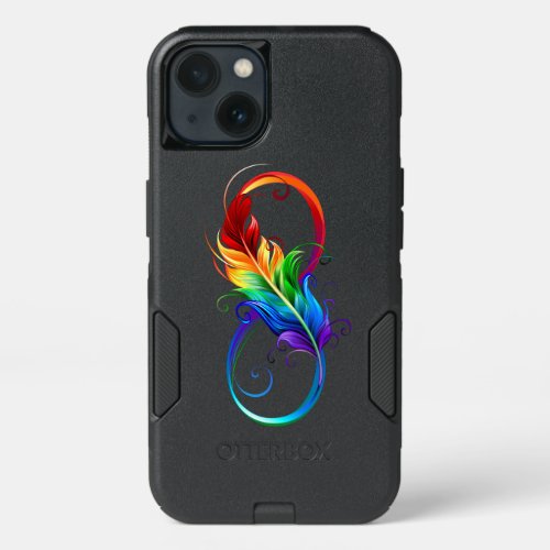 Infinity Symbol with Rainbow Feather iPhone 13 Case