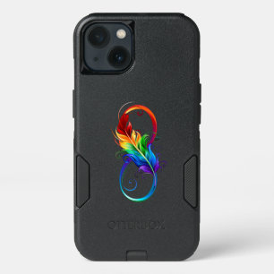 Infinity Symbol with Rainbow Feather iPhone 13 Case