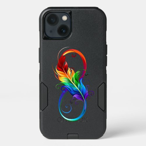 Infinity Symbol with Rainbow Feather iPhone 13 Case