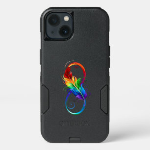 Infinity Symbol with Rainbow Feather iPhone 13 Case