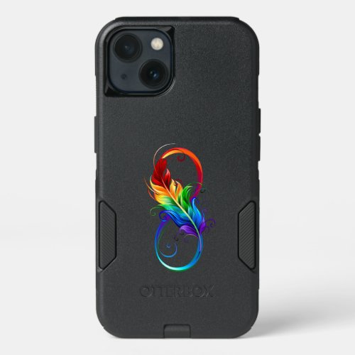 Infinity Symbol with Rainbow Feather iPhone 13 Case