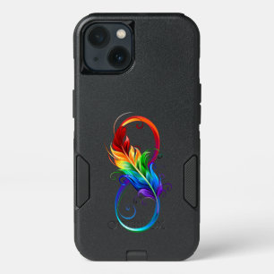 Infinity Symbol with Rainbow Feather iPhone 13 Case