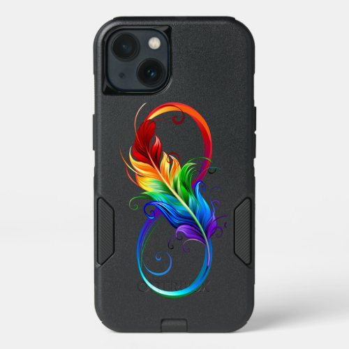 Infinity Symbol with Rainbow Feather iPhone 13 Case