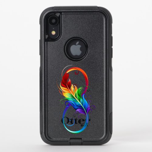 Infinity Symbol with Rainbow Feather OtterBox Commuter iPhone XR Case