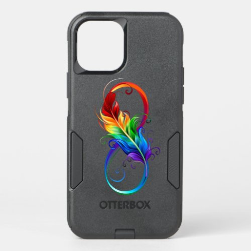 Infinity Symbol with Rainbow Feather OtterBox Commuter iPhone 12 Pro Case