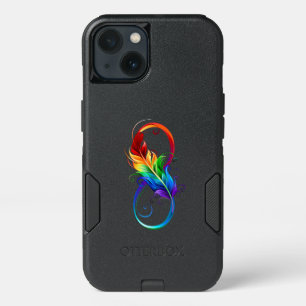 Infinity Symbol with Rainbow Feather iPhone 13 Case