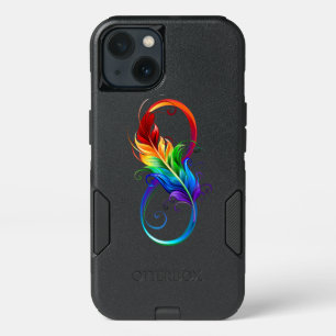 Infinity Symbol with Rainbow Feather iPhone 13 Case