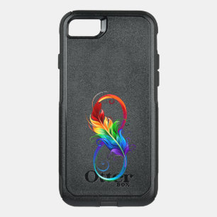 Infinity Symbol with Rainbow Feather OtterBox Commuter iPhone SE/8/7 Case