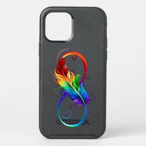 Infinity Symbol with Rainbow Feather OtterBox Symmetry iPhone 12 Case