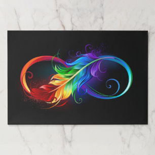 Infinity Symbol with Rainbow Feather Paper Pad