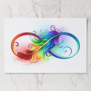 Infinity Symbol with Rainbow Feather Paper Pad