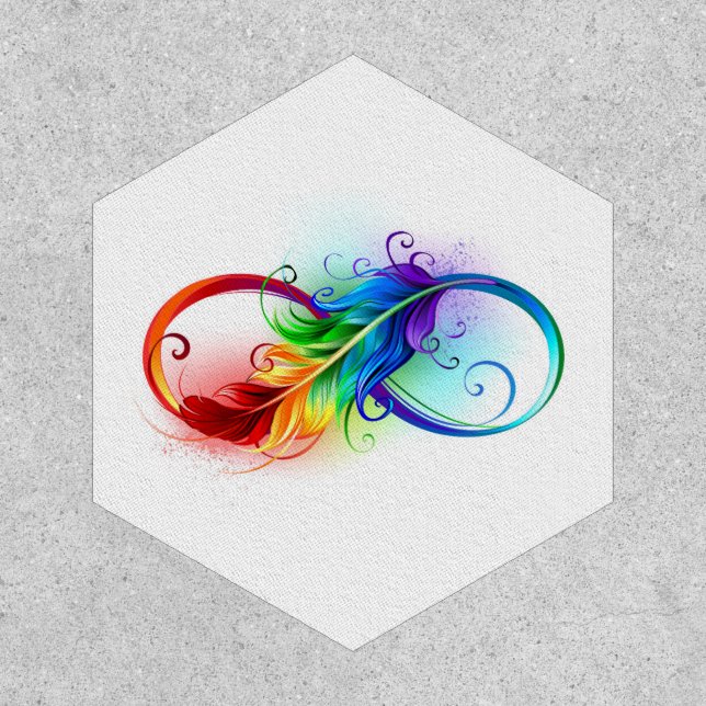 Infinity Symbol with Rainbow Feather Patch (Front)