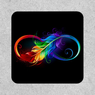 Infinity Symbol with Rainbow Feather Patch