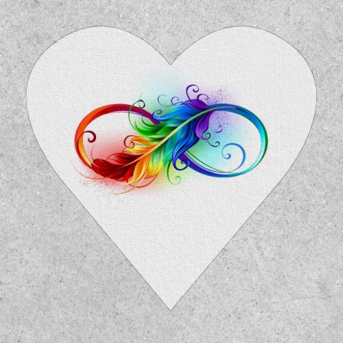 Infinity Symbol with Rainbow Feather Patch