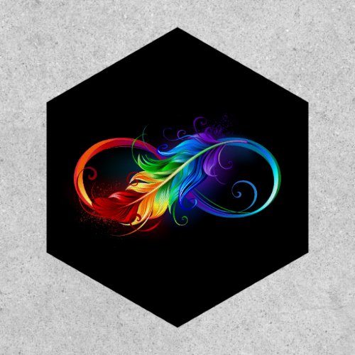 Infinity Symbol with Rainbow Feather Patch