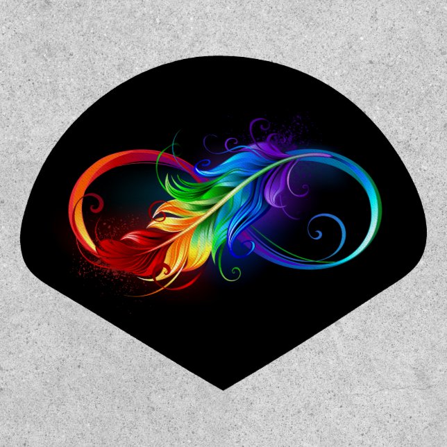Infinity Symbol with Rainbow Feather Patch (Front)