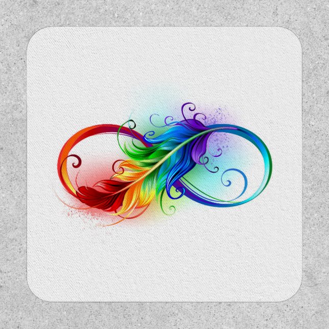 Infinity Symbol with Rainbow Feather Patch (Front)