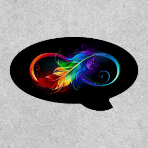 Infinity Symbol with Rainbow Feather Patch