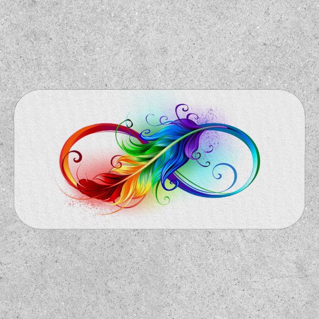 Infinity Symbol with Rainbow Feather Patch (Front)