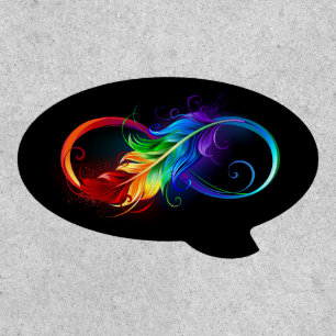 Infinity Symbol with Rainbow Feather Patch