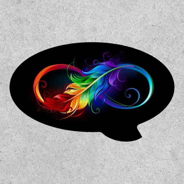 Infinity Symbol with Rainbow Feather Patch (Front)