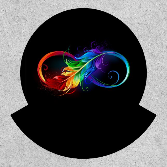 Infinity Symbol with Rainbow Feather Patch (Front)