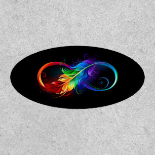 Infinity Symbol with Rainbow Feather Patch