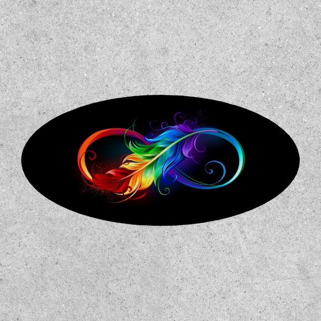 Infinity Symbol with Rainbow Feather Patch (Front)